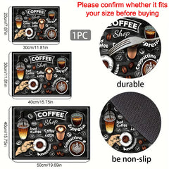 1pc creative pattern printed coffee machine mat kitchen counter quick water absorption utensil drying mat desktop drainage mat