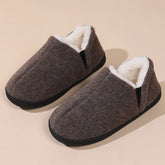 Bebealy Winter Slippers For Men Outdoor Antiskid Men Slippers Fashion Casual Warm Fluffy Slippers Indoor Plush Flat Men Shoes