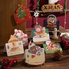 10pcs MIX Merry Christmas Greeting Card Santa Claus Snowman Custom Blank Cards Christmas Party Invitation Card New Year Gifts