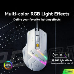 Inphic Pg1 Wired Mouse Gaming Mouse RGB Light Emitting Macro Programming 12800DPI 6 Keys Computer Mouse For Office Home