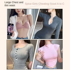 2024 New Push Up Bra for Small Chest Ultra Thick 6CM Padded No Steel Ring Comfortable & Sexy Lift Lingerie for Flat Chest Women