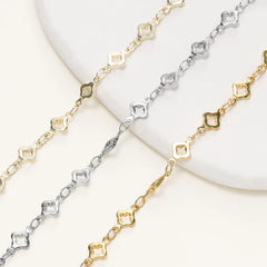 1Meter/Pack 5.5MM 14/18K Gold Plated Brass Rhombus Chain For Jewelry Making Necklace Bracelets Chain Jewelry Making Supplies