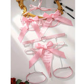 Red Floral Lace Garter Lingerie Set With Choker Women Intimates 2022 Underwire Bra And Thongs Ladies Underwear Set