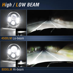 7inch Angel Eyes H4 Led Headlight For Lada Niva 4X4 Uaz Hunter Hummer H1 H2 Wrangler Daytime Running Lights DRL Amber Halo Rings