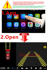 Car 360° panoramic system camera for Android multimedia screen, Android multimedia system with 360APP function