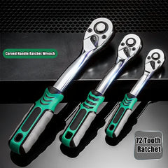 24/72 Tooth Quick Ratchet Wrench 1/2 1/4 3/8 3 Size Flying Wrenches Two-way Socket Wrench Repair Tools for for Vehicle Bicycle