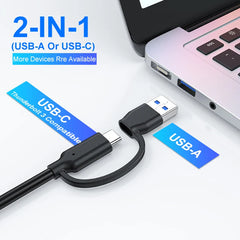 RSHTECH 7-Port Powered USB C Hub with 10Gbps USB-C 3.2 Ports Individual Touch Switches 5V/3A Power Adapter Laptop USB Splitter