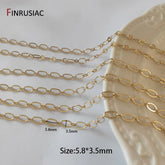 DIY Jewelry Making Chain 9 Types 14K Gold Plated Brass Metal Round Link Cable Chains For Needlework Diy Jewelry Accessories
