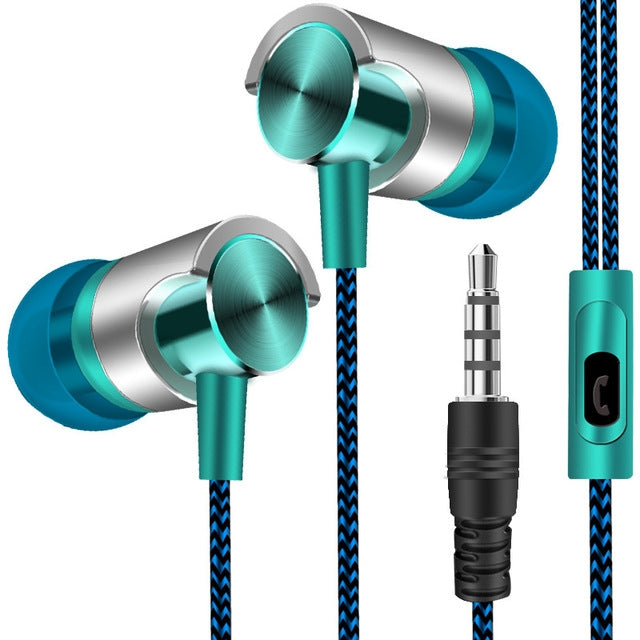 Metal Wired Earphone Super Bass Sound Headphones In-Ear Sport Headset with Mic for Xiaomi Samsung Huawei Metal Wired Earphone Super Bass Sound Headphones In-Ear Sport Headset with Mic for Xiaomi Samsung Huawei
