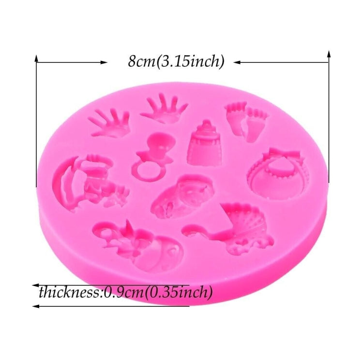2 PCS Baby Hand Foot Shape DIY Mold Fondant Silicone Cake Chocolate Mold Baking Tool, Foot Shape 2 PCS Baby Hand Foot Shape DIY Mold Fondant Silicone Cake Chocolate Mold Baking Tool, Foot Shape