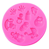 2 PCS Baby Hand Foot Shape DIY Mold Fondant Silicone Cake Chocolate Mold Baking Tool, Foot Shape