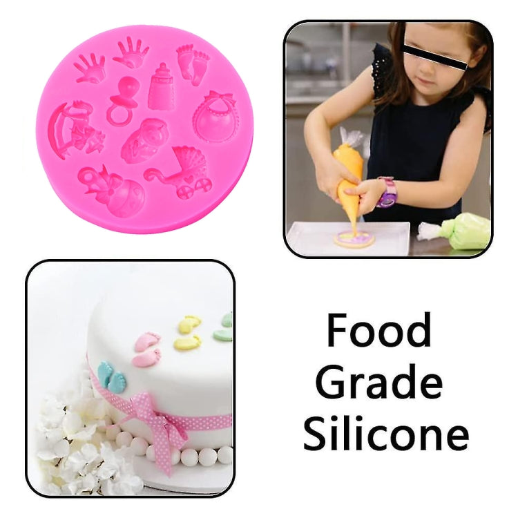 2 PCS Baby Hand Foot Shape DIY Mold Fondant Silicone Cake Chocolate Mold Baking Tool, Foot Shape 2 PCS Baby Hand Foot Shape DIY Mold Fondant Silicone Cake Chocolate Mold Baking Tool, Foot Shape