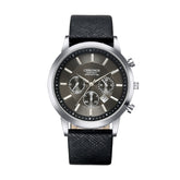 CHRONOS CH0401 Three-eye Six-needle Leather Belt Sports Watch for Men