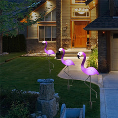 3 in 1 Waterproof Solar Flamingo Lawn Light LED Garden Path Landscape Lights Night Lamp