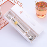 Washable Stainless Steel Straw Spoon Filter Slip Tea Tableware