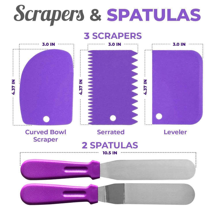 106 in 1 Cake Turntable Set Stainless Steel Decorating Mouth Cake Decorating Baking Tool, 106 PCS/Set Purple, 106 PCS/Set Blue 106 in 1 Cake Turntable Set Stainless Steel Decorating Mouth Cake Decorating Baking Tool, 106 PCS/Set Purple, 106 PCS/Set Blue