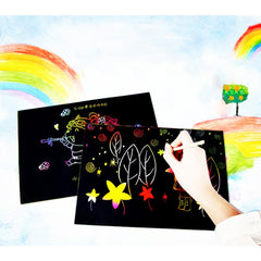 20 PCS DIY Handmade Creative Scratch Painting Art Paper Children Educational Toys, 20 PCS Scratch Painting Art Paper