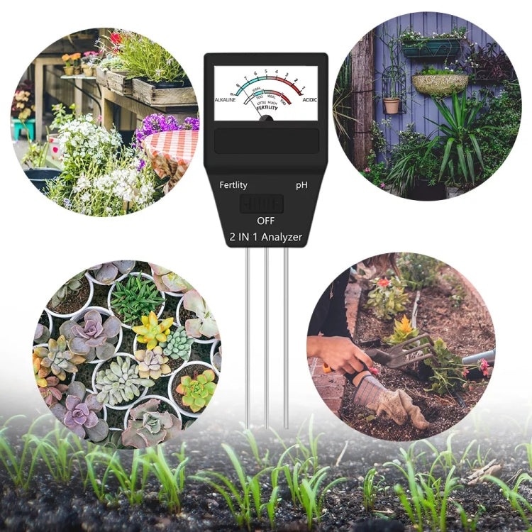 2 in 1 Soil PH Meter Fertility Tester Instrument Gardening Tools with 3 Probes, 2 in 1 2 in 1 Soil PH Meter Fertility Tester Instrument Gardening Tools with 3 Probes, 2 in 1