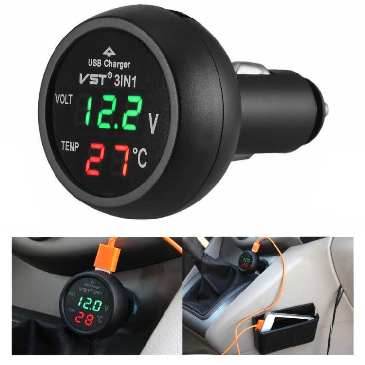 3 In 1 Car USB Charger Car Cigarette Lighter With Voltage Detection Display Multi-function Monitoring Table 3 In 1 Car USB Charger Car Cigarette Lighter With Voltage Detection Display Multi-function Monitoring Table