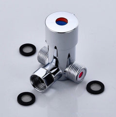 Brass Adjustable Temperature Three-way Valve Cold And Hot Water Mixing Switch Brass Induction Faucet, Three-way Valve