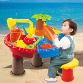 Outdoor Sandy Beach Table Toys Set for Kids, Beach Table(Tree and Round Table), Beach Table(Dolphin and Round Table), Beach Table(Tree and Square Table), Beach Table(Dolphin and Square Table)