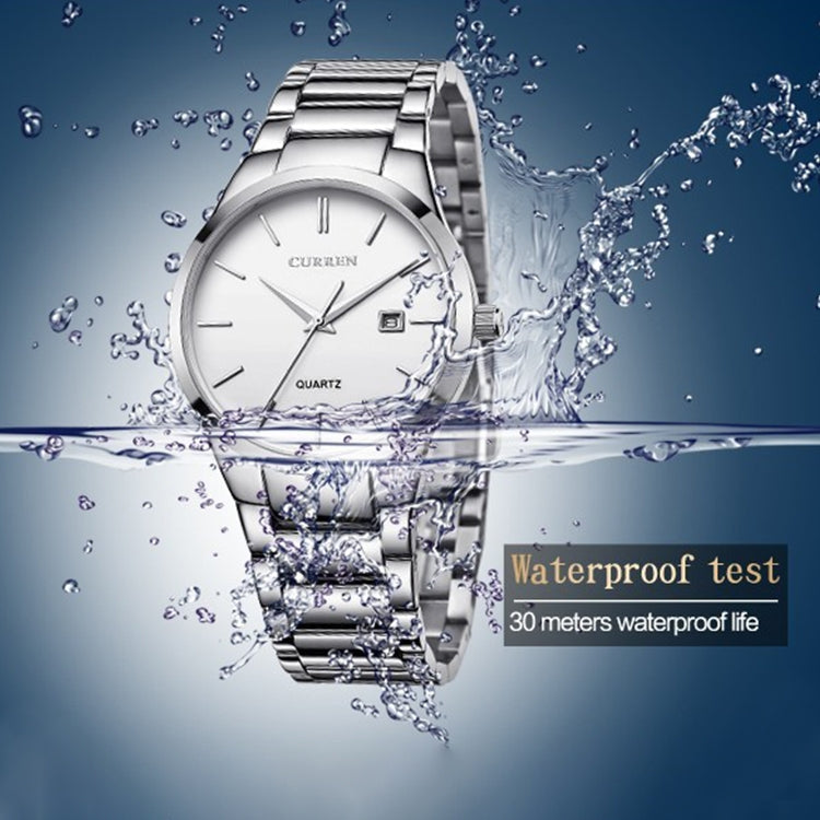 CURREN 8106 Fashion Business Calendar Waterproof Full Steel Quartz Watch, black case black face, white case black face, black case white face, white case white face CURREN 8106 Fashion Business Calendar Waterproof Full Steel Quartz Watch, black case black face, white case black face, black case white face, white case white face