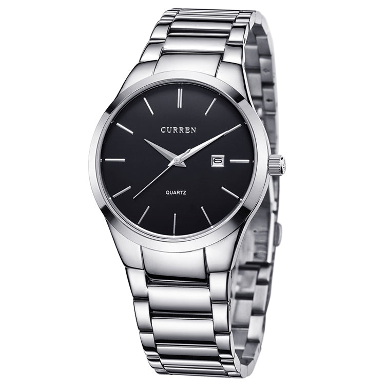 CURREN 8106 Fashion Business Calendar Waterproof Full Steel Quartz Watch, black case black face, white case black face, black case white face, white case white face CURREN 8106 Fashion Business Calendar Waterproof Full Steel Quartz Watch, black case black face, white case black face, black case white face, white case white face