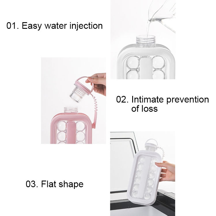 2 in 1 Round Ice Cube Mold Portable Ice Ball Maker Bottle Kettle with Lid White, 17 Grid 2 in 1 Round Ice Cube Mold Portable Ice Ball Maker Bottle Kettle with Lid White, 17 Grid
