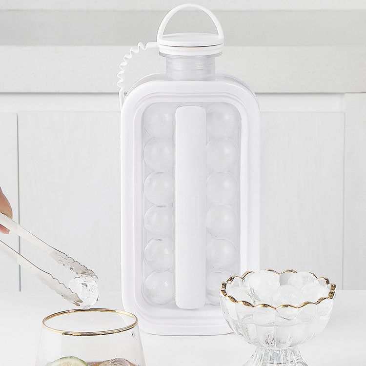 2 in 1 Round Ice Cube Mold Portable Ice Ball Maker Bottle Kettle with Lid White, 17 Grid 2 in 1 Round Ice Cube Mold Portable Ice Ball Maker Bottle Kettle with Lid White, 17 Grid