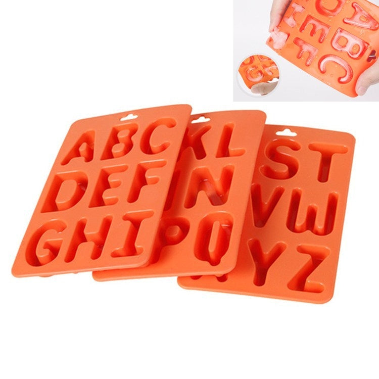 A-Z 3pcs Letter Ice Cube Ice Box Silicone Ice Tray Set, 3 in 1 LetterShalpe(Yellow), 3 in 1 LetterShalpe(Orange)