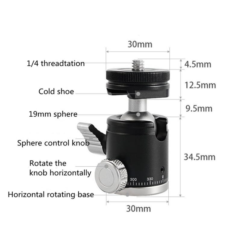 BEXIN K-19 Multifunctional Aluminum Alloy Cold Shoe Ball Head Tripod Mount, K-19 BEXIN K-19 Multifunctional Aluminum Alloy Cold Shoe Ball Head Tripod Mount, K-19