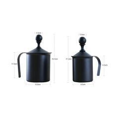 Pump Creamer Stainless Steel Double Mesh Manual Coffee Milk Foam Frothing Pitcher Froth Pump Foamer Cup, 400cc, 800cc
