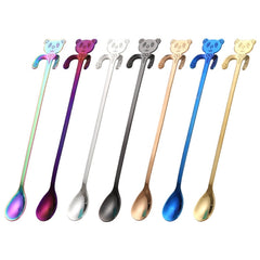 Cute Bear Spoon Long Handle Spoons Coffee Drinking Tools, Cute Bear