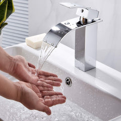 KOEN Waterfall Bathroom Faucet Sinks Mixer Tap Cold And Hot Water Tap, KOEN Waterfall Bathroom Faucet