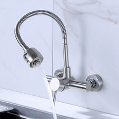 Stainless Steel Material Wall Mounted Kitchen Sink Mixer Faucet Free Rotation Hose Water Tap, Rotation Hose Water Tap