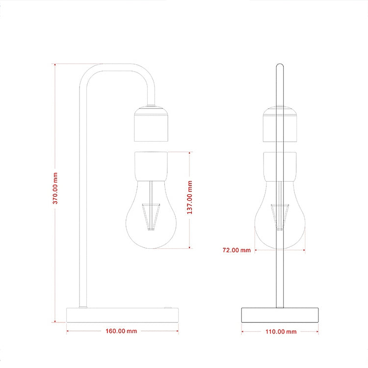 16W Magnetic Levitation Decoration Technology Toy Bend LED Floating Bulb Home Table Lamp, Black 16W Magnetic Levitation Decoration Technology Toy Bend LED Floating Bulb Home Table Lamp, Black