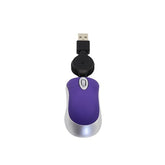 Mini Computer Mouse Retractable USB Cable Optical Ergonomic1600 DPI Portable Small Mice for Laptop