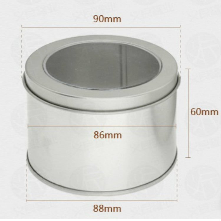 Deep Round Skylight Transparent Window Top Cover Tin Box Food Tea Can Baking Cake Box, 9cm x 9cm x 6cm Deep Round Skylight Transparent Window Top Cover Tin Box Food Tea Can Baking Cake Box, 9cm x 9cm x 6cm