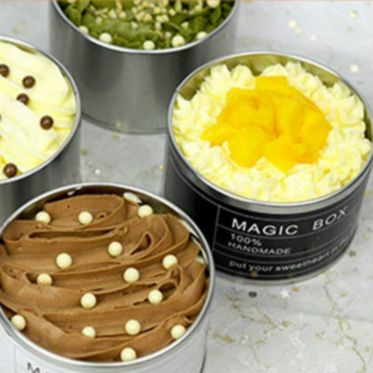 Deep Round Skylight Transparent Window Top Cover Tin Box Food Tea Can Baking Cake Box, 9cm x 9cm x 6cm Deep Round Skylight Transparent Window Top Cover Tin Box Food Tea Can Baking Cake Box, 9cm x 9cm x 6cm