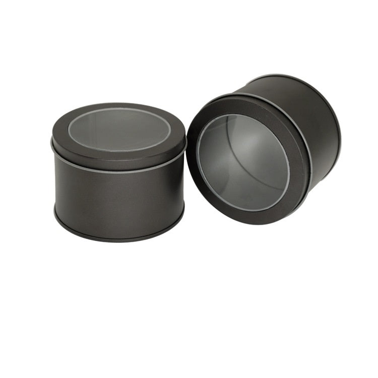 Deep Round Skylight Transparent Window Top Cover Tin Box Food Tea Can Baking Cake Box, 9cm x 9cm x 6cm Deep Round Skylight Transparent Window Top Cover Tin Box Food Tea Can Baking Cake Box, 9cm x 9cm x 6cm