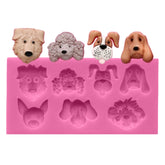 Dogs Shape Cartoon Silicone Fondant Cake Decorating Mold, Dogs Shape