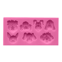 Dogs Shape Cartoon Silicone Fondant Cake Decorating Mold, Dogs Shape