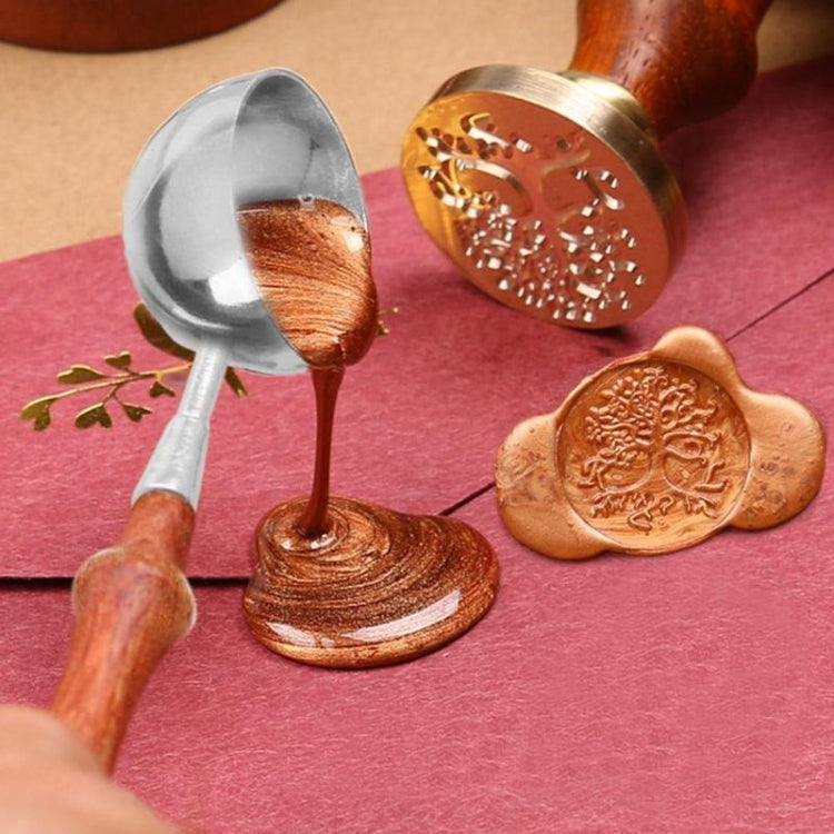 Wooden Handle Brass Seal Wax Spoon Tool Melting Sealing Wax Hand Account Stainless Steel Fire Paint Spoon, Straight Round Wooden Spoon Wooden Handle Brass Seal Wax Spoon Tool Melting Sealing Wax Hand Account Stainless Steel Fire Paint Spoon, Straight Round Wooden Spoon