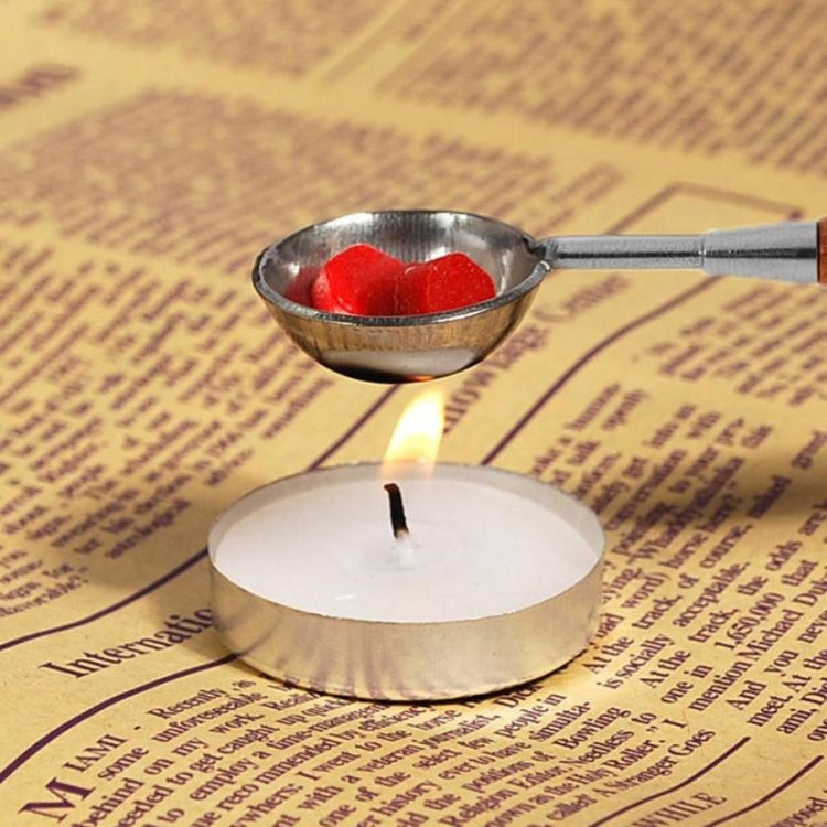 Wooden Handle Brass Seal Wax Spoon Tool Melting Sealing Wax Hand Account Stainless Steel Fire Paint Spoon, Straight Round Wooden Spoon Wooden Handle Brass Seal Wax Spoon Tool Melting Sealing Wax Hand Account Stainless Steel Fire Paint Spoon, Straight Round Wooden Spoon