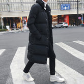 Mens Long Down Jacket Coat Winter Parkas Thick Warm Slim Fit Male Overcoat