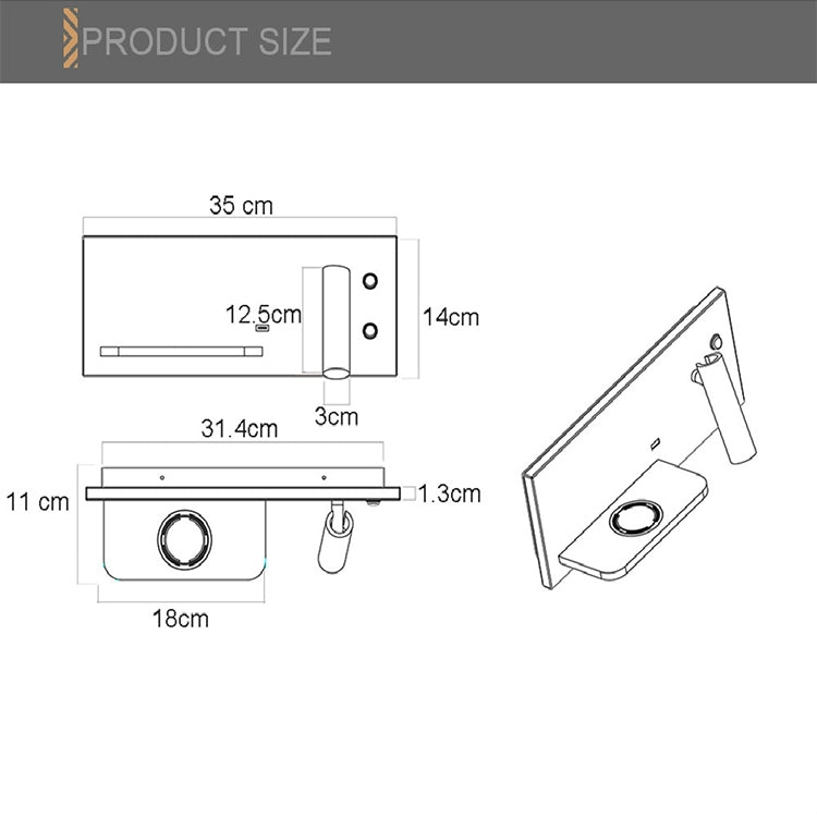 Wireless Wall Lamp USB 5V Charger Wall Lights Hotel Headboard Reading Lighting Spot Luminaire Lamp Wireless Wall Lamp USB 5V Charger Wall Lights Hotel Headboard Reading Lighting Spot Luminaire Lamp