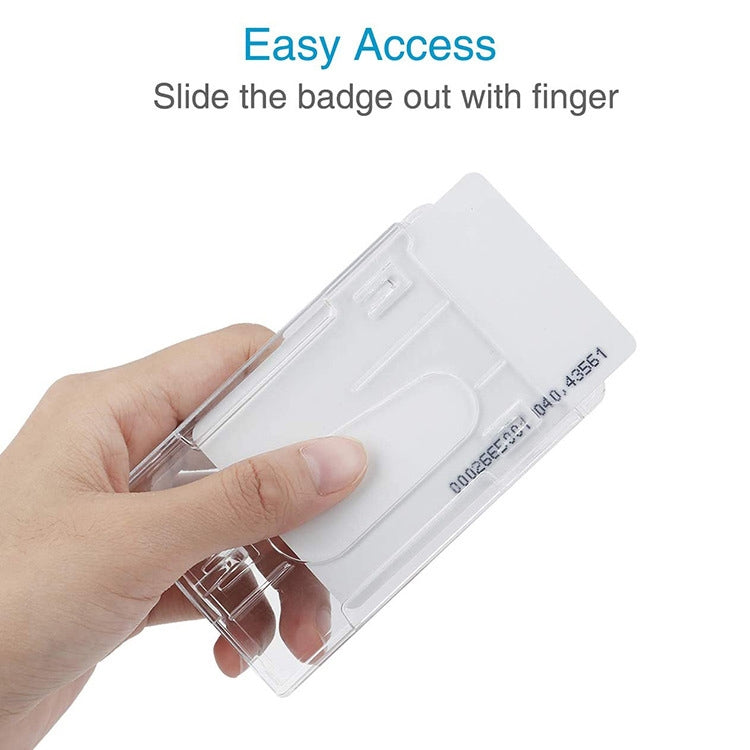 20 PCS Hard Plastic ID Badge Card Holder Integrated Injection Molded Transparent Double-sided Card Holder 20 PCS Hard Plastic ID Badge Card Holder Integrated Injection Molded Transparent Double-sided Card Holder