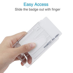 20 PCS Hard Plastic ID Badge Card Holder Integrated Injection Molded Transparent Double-sided Card Holder