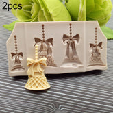 2 PCS Christmas Bells Chocolate Candy Cookie Cake Decorating Tools DIY Baking Fondant Food Grade Silicone Mold, Christmas Bells