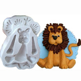 2 PCS 3D Animal Shape Silicone Form Fondant Cake Biscuit Molds, 3D Animal Shape(Lion), 3D Animal Shape(Giraffe)
